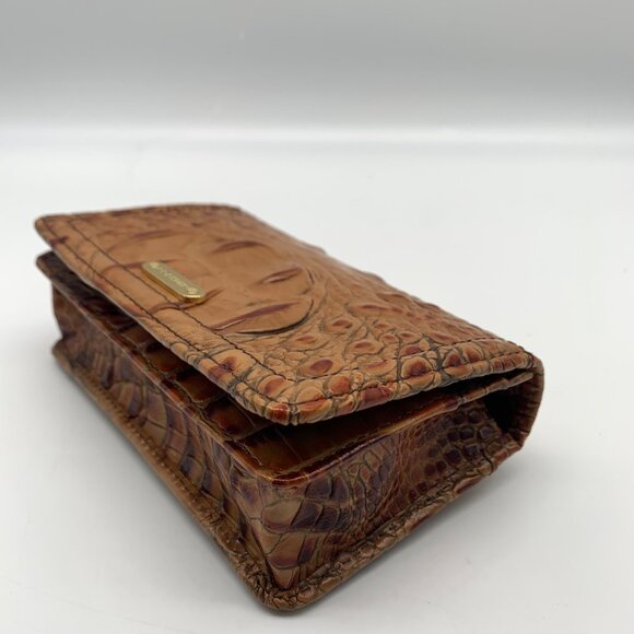 Brahmin Pecan Melbourne Croc Embossed Leather Wristlet Wallet - Picture 6 of 12